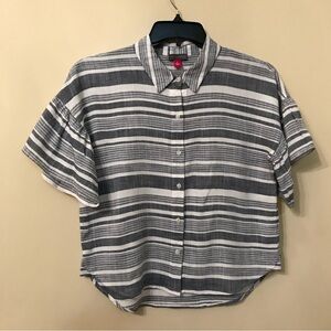 Vince Camuto Striped High Tide Button Up Chambray Shirt